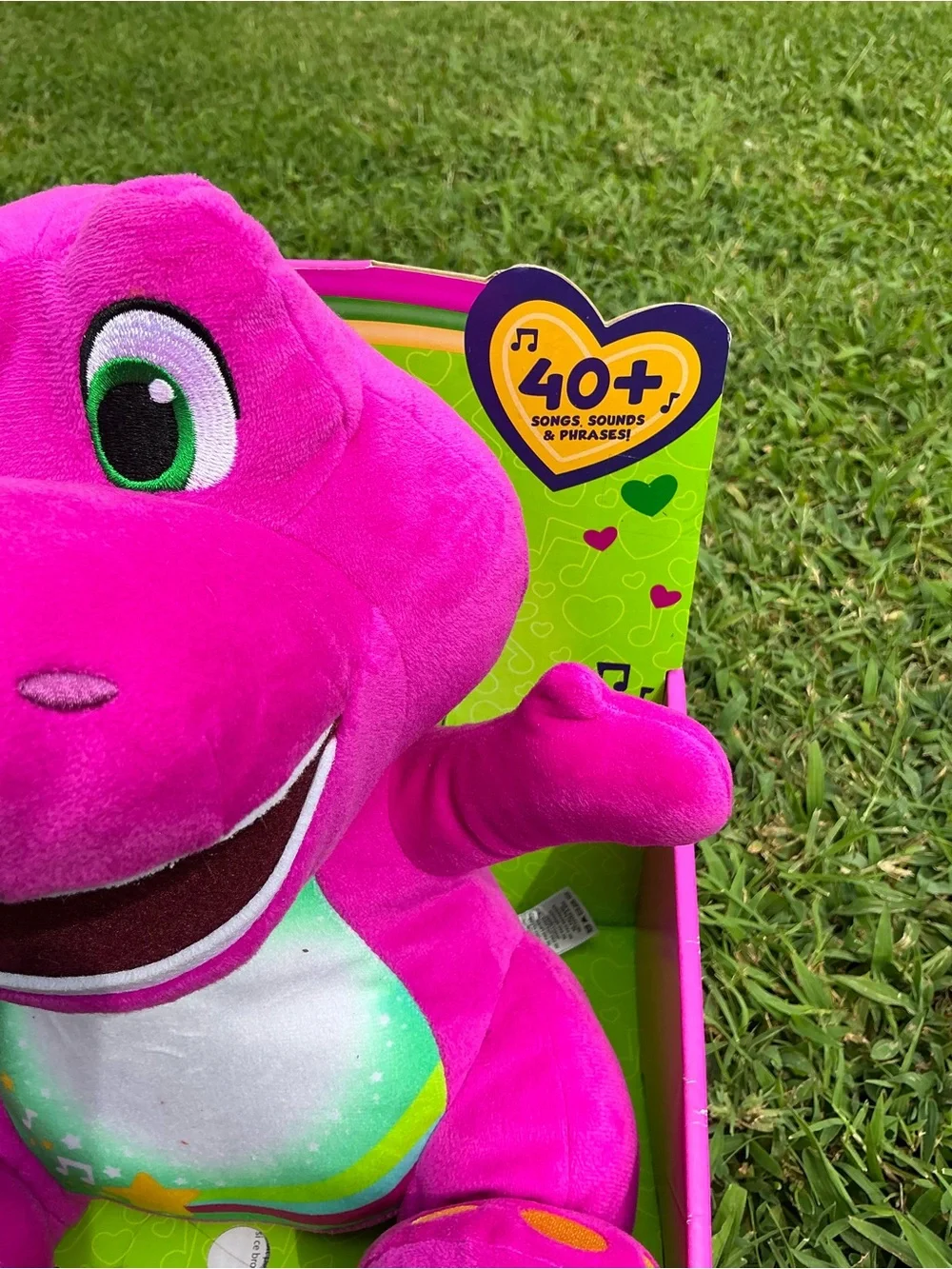 Fisher-Price Barney's World Heart Glow Plush - Bright Pink & White